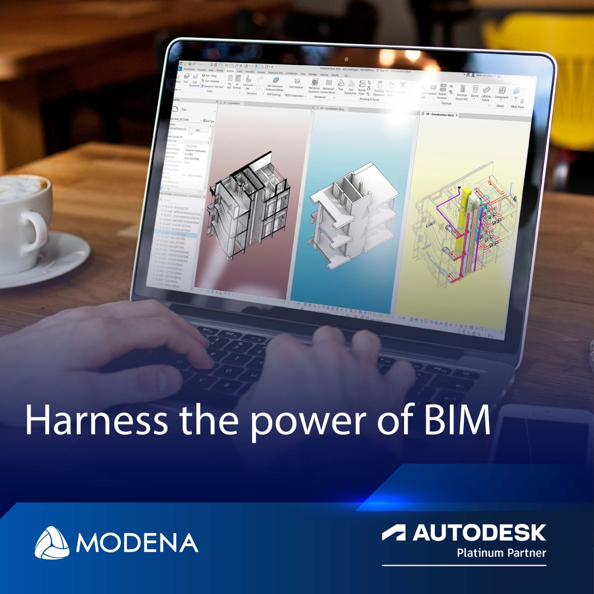 ModenaBIM's tweet image. Still spending too much time on outdated 2D workflows?

@autodesk Revit helps you harness the power of BIM to design with confidence, collaborate more effectively, and reduce costly errors. It’s time to modernise your process.

🔗 Learn more: modena.co.za/autodesk-revit…

#ModenaBIM
