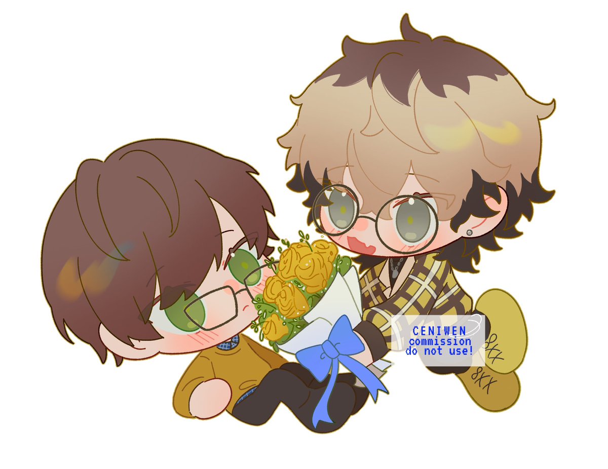 「recent chibi pair commissions from #vgen」|Ceni 🎐のイラスト