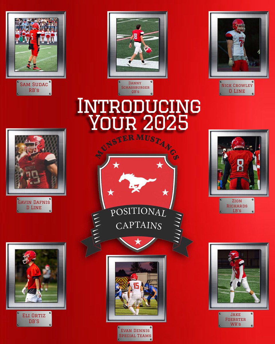 MustangsHSFB's tweet photo. Munster Football 2025 Position Captains #BuildTheE #Mpire #ToTheTop https://t.co/wcSN6uAyQO