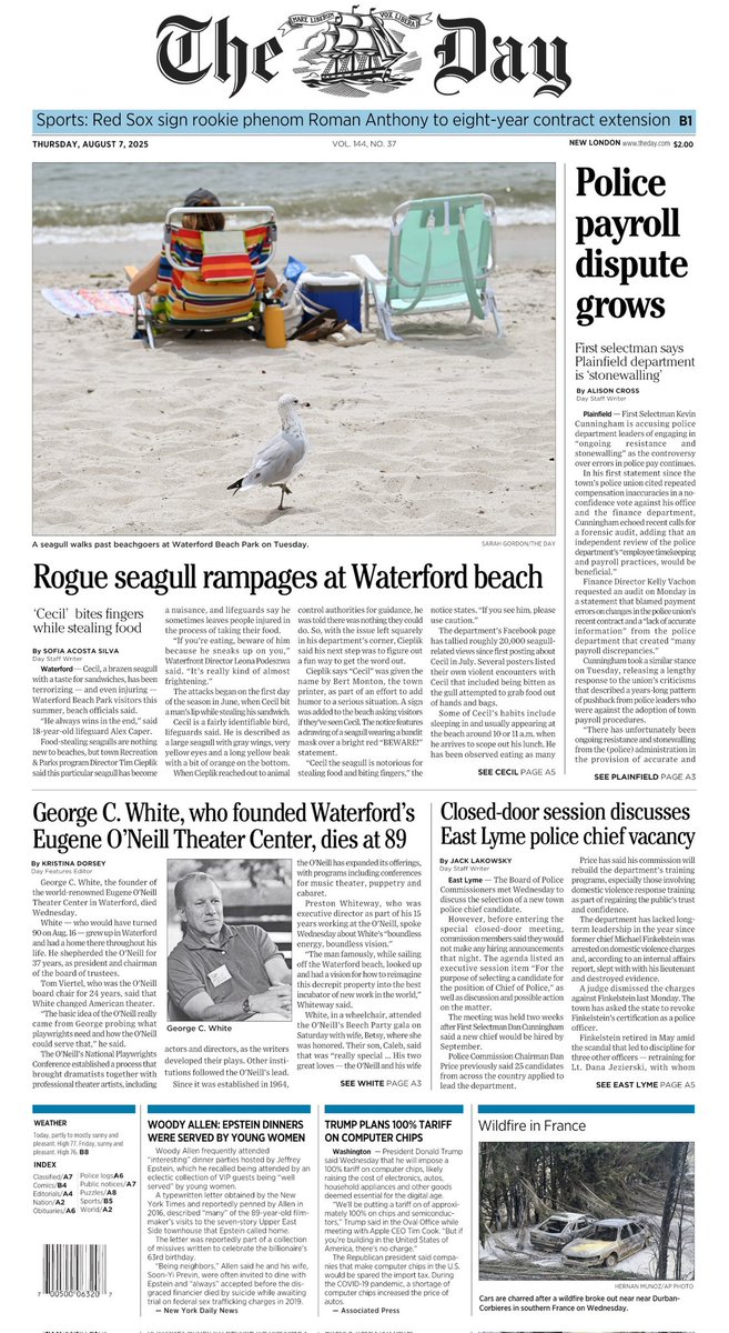 DFANewHaven's tweet image. #FirstWorldProblems on front page of today's New London Day