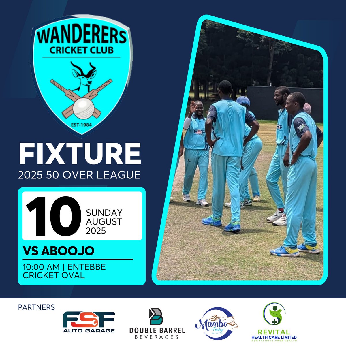 We wrap up our 50-over season in Entebbe this Sunday as we face off against Aboojo.

Actions starts at 10 AM 

#FollowWanderersUg #LycaConnectsCricket