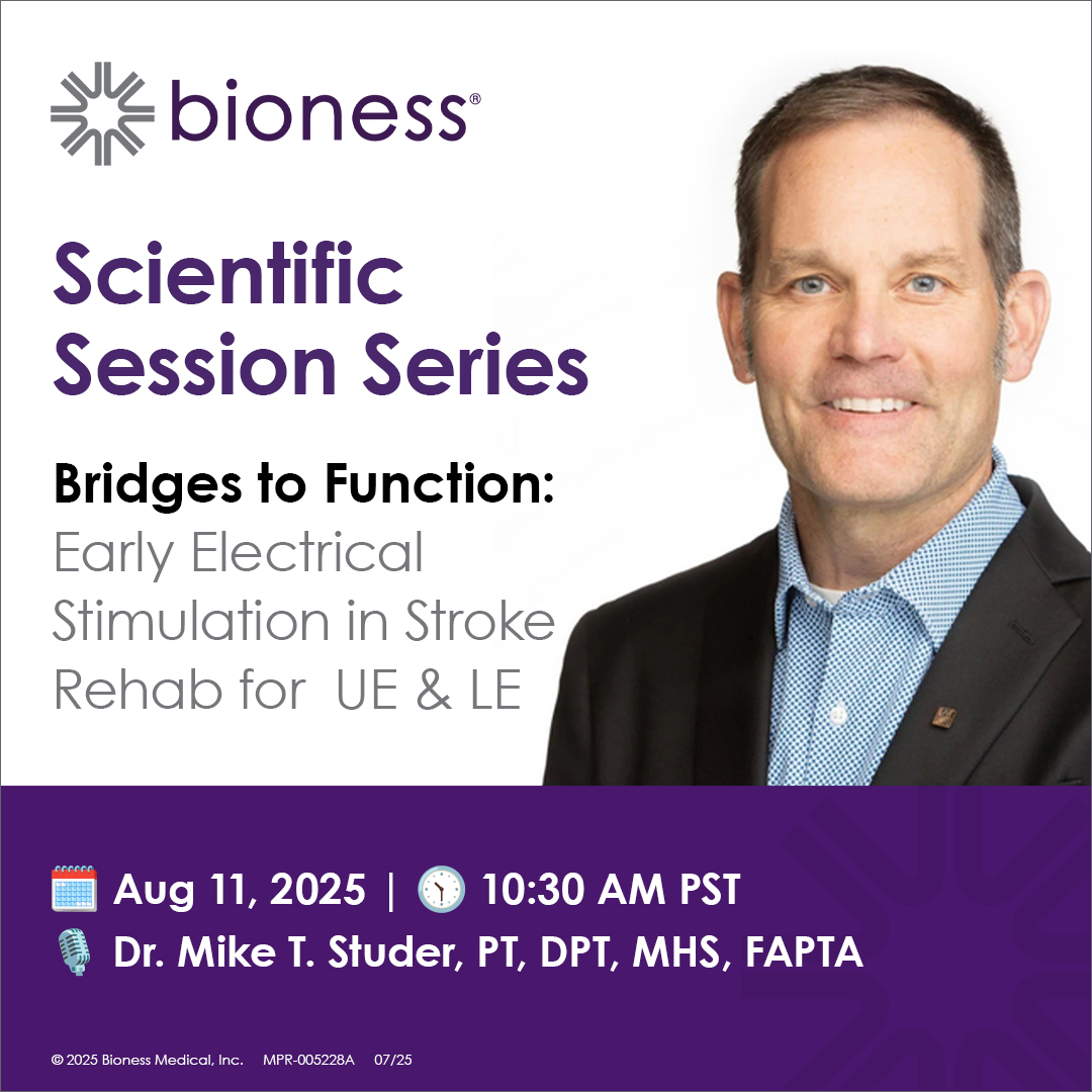Join us on August 11th for an expert-led session exploring how FES can enhance stroke rehab for upper &amp; lower extremities.

Don’t miss this session with Dr. Mike Studer, one of the field’s most accomplished clinicians and researchers. event.on24.com/wcc/r/5017202/…

#ContinuingEducation