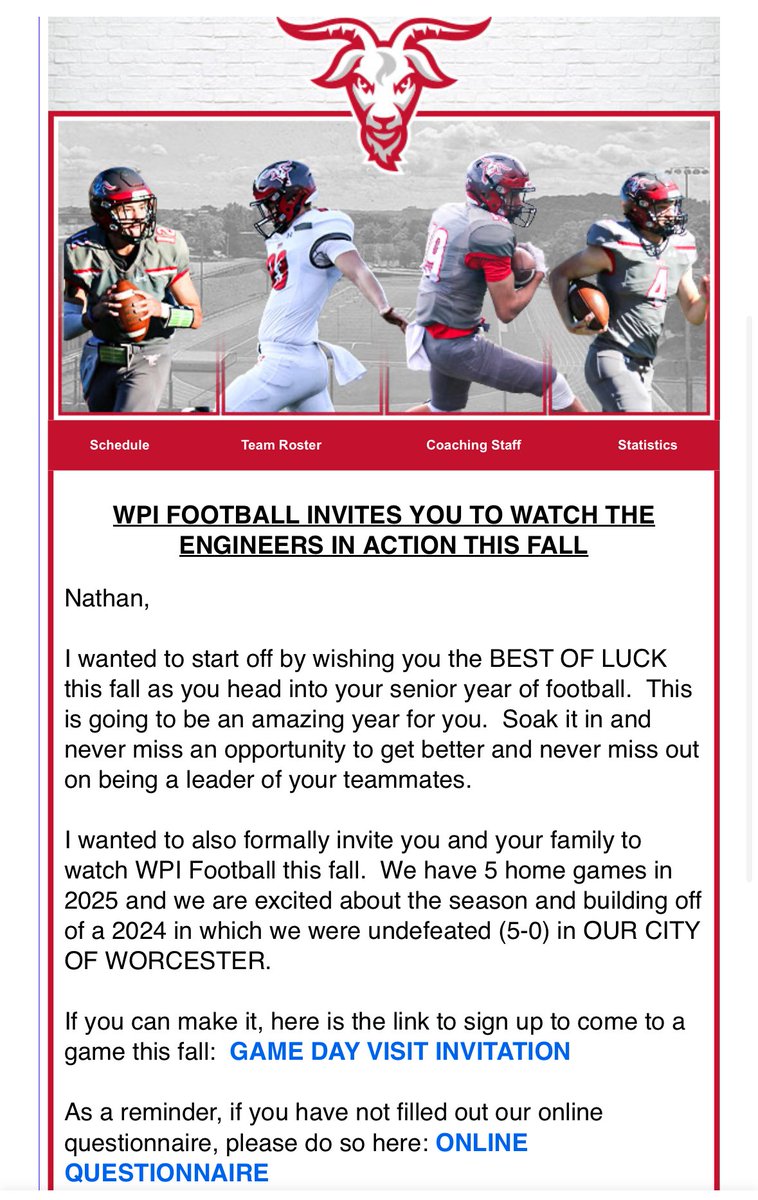 nathan verax (@nathan_verax) on Twitter photo Thank you <a href="/WPIFootball/">WPI Football</a> and <a href="/CoachRobFB/">Chris Robertson</a> from WPI football for the gameday invite! <a href="/Gruelingtruth/">The Grueling Truth Sports Network</a> Thank you <a href="/WPIFootball/">WPI Football</a> and <a href="/CoachRobFB/">Chris Robertson</a> from WPI football for the gameday invite! <a href="/Gruelingtruth/">The Grueling Truth Sports Network</a>