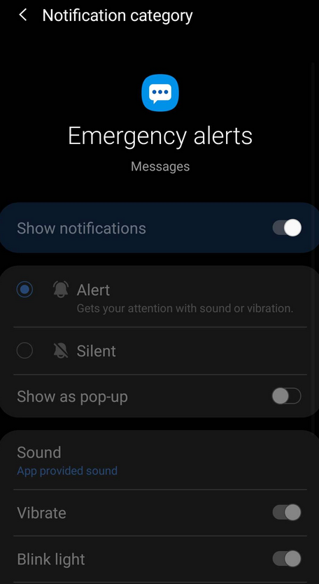 It's crazy that you straight up can't disable emergency alerts on a Samsung phone (Note 9). That garbage is straight up spam... I can see it's fucking raining, no need to tell me three times a day that there's a risk of flooding, especially when I live on a hill...