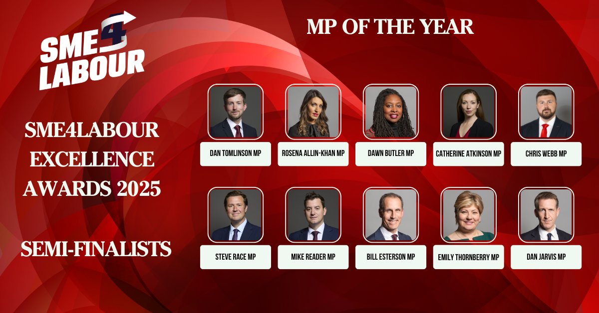 Chris Webb MP (@chriswebbmp) on Twitter photo I’m proud to be named a semi-finalist in the 8th <a href="/SME4LABOUR/">SME4Labour</a> Excellence Awards, alongside so many dedicated Labour champions.
It’s an honour to have my work supporting small and medium-sized businesses in our community recognised in this way. Small businesses are the backbone of I’m proud to be named a semi-finalist in the 8th <a href="/SME4LABOUR/">SME4Labour</a> Excellence Awards, alongside so many dedicated Labour champions.
It’s an honour to have my work supporting small and medium-sized businesses in our community recognised in this way. Small businesses are the backbone of