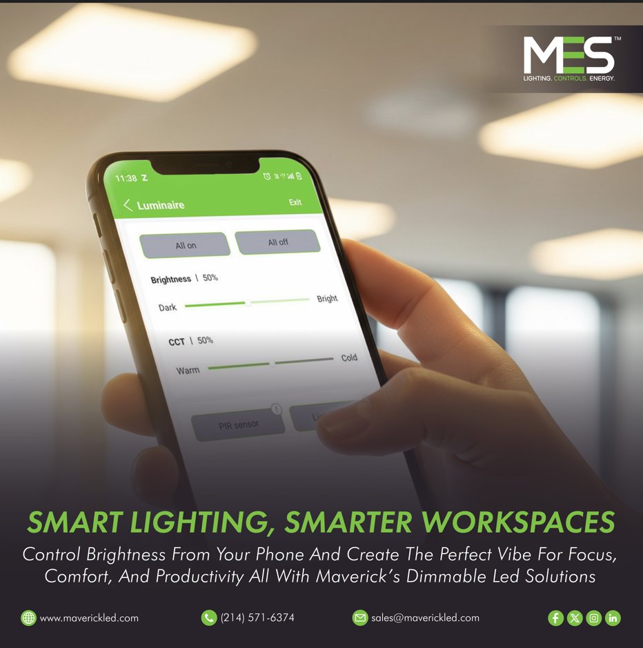 MES_BLC's tweet image. 📱Control your lighting from anywhere. That’s the power of Maverick smart systems. #WirelessLED #SmartControls #LightingApp #MaverickEase