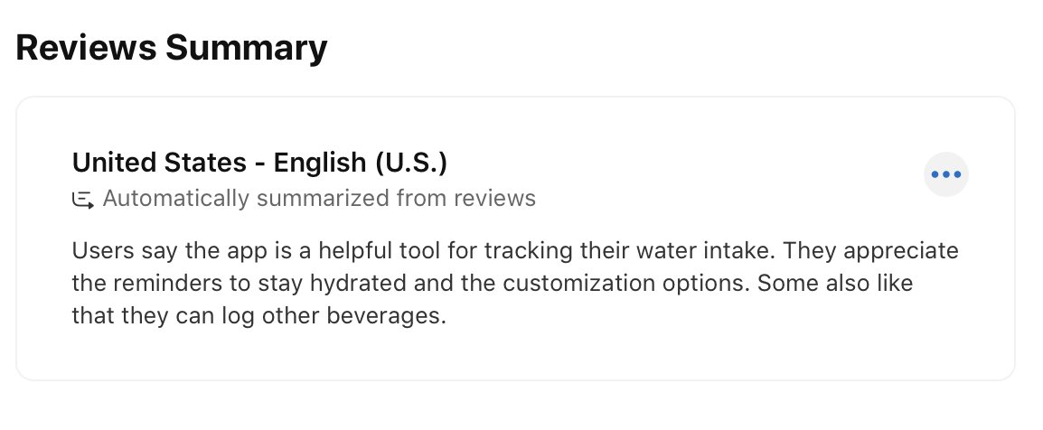 Developers now see AI generated review summary in the App Store Connect 💬