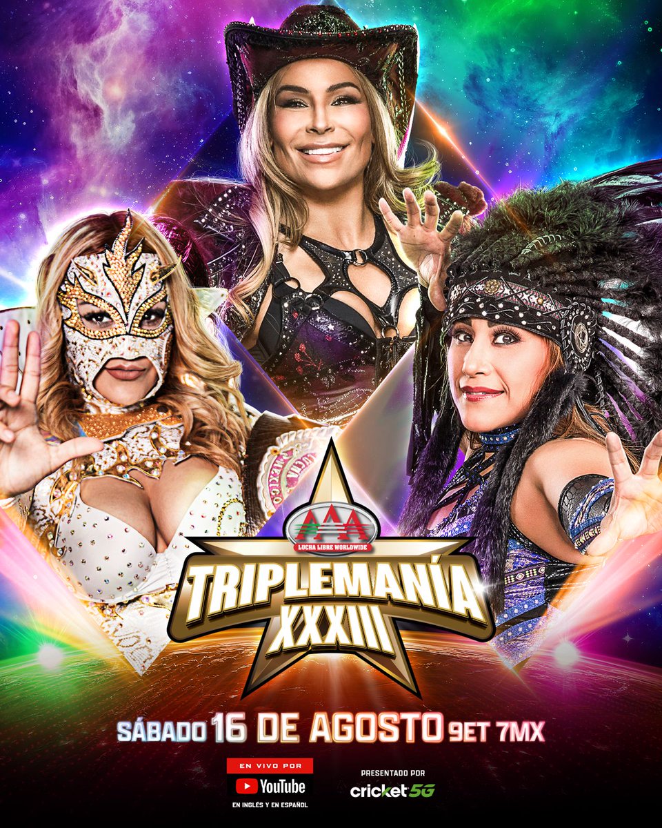 Lucha Libre AAA Worldwide (@luchalibreaaa) on Twitter photo ¡Lucha por el Reina de Reinas 👑 en #Triplemania!
Faby Apache vs <a href="/NatbyNature/">lowkey legend</a> vs <a href="/LadyFlammer/">L A D Y F L A M M E R🔥</a>
16 de agosto EN VIVO por YouTube (Inglés y Español)
<a href="/wweespanol/">WWE Español</a> ¡Lucha por el Reina de Reinas 👑 en #Triplemania!
Faby Apache vs <a href="/NatbyNature/">lowkey legend</a> vs <a href="/LadyFlammer/">L A D Y F L A M M E R🔥</a>
16 de agosto EN VIVO por YouTube (Inglés y Español)
<a href="/wweespanol/">WWE Español</a>