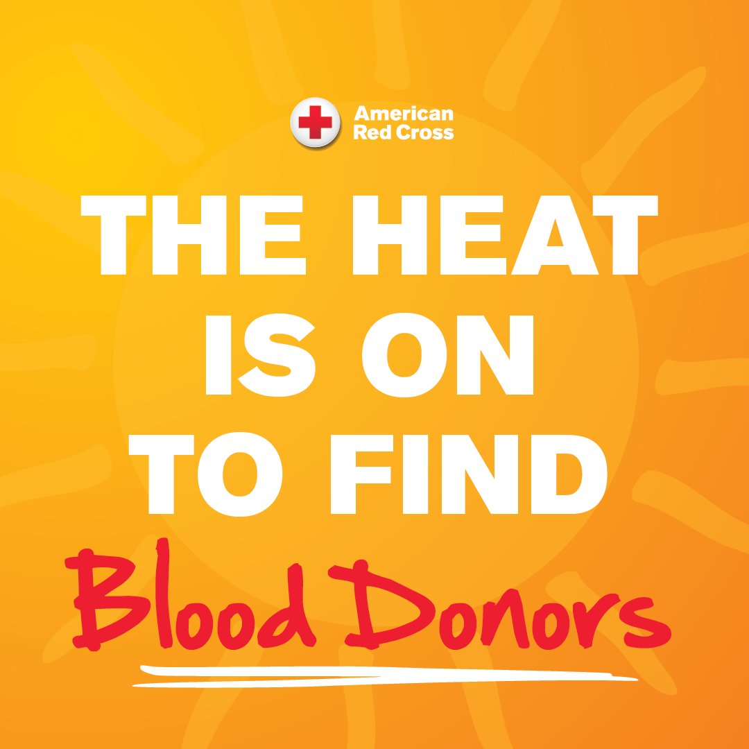 ☀️ Summer blood donors needed! Come to give blood Aug. 1-28 and the Red Cross will say thanks with a $15 e-gift card to your choice of merchant! Book your appointment to help save lives: rcblood.org/43ZR8Av 

#BloodDonorsNeeded #RedCross