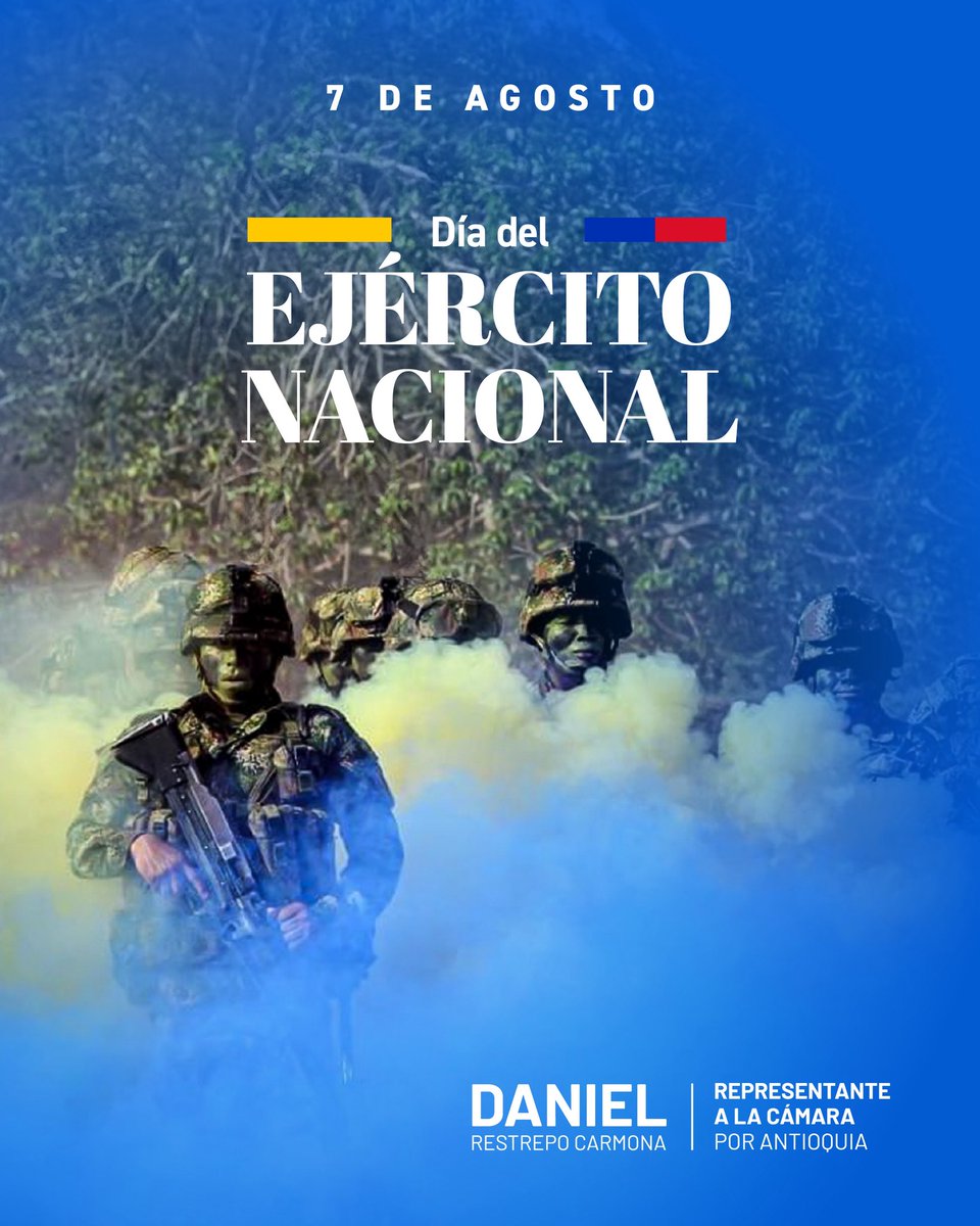 Hoy honramos a quienes protegen nuestro territorio con valentía y honor. 🇨🇴 ¡Feliz Día del Ejército Nacional!

#7DeAgosto #EjércitoNacional #Colombia <a href="/COL_EJERCITO/">Ejército Nacional de Colombia</a>