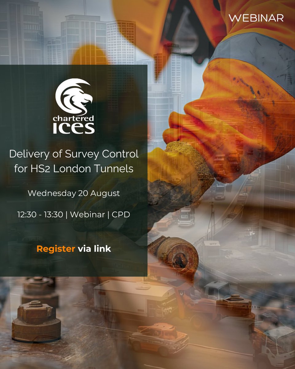 Join us for an exclusive webinar with Matt Baddeley MRICS MCInstCES, Chartered Surveyor, to uncover the critical role of survey control in major tunnelling projects.

Register now: attendee.gotowebinar.com/register/29039…

#HS2 #CICESEvent #Surveying