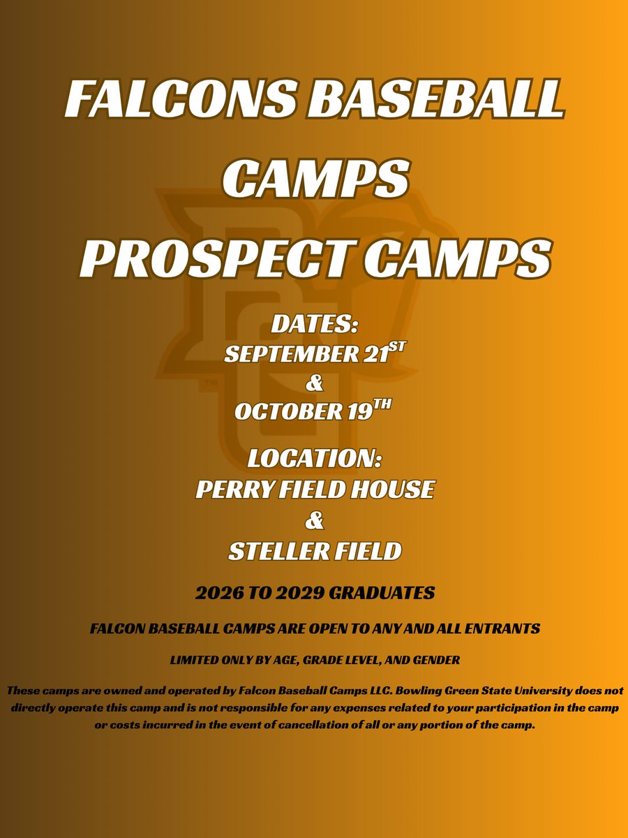 Our camps are now live! Great opportunity to get in front of our staff to showcase your skills and see what BGSU is all about!#ayziggy #Rollalong #turfingthestell 
bgsubaseballcamp.com/index.cfm
