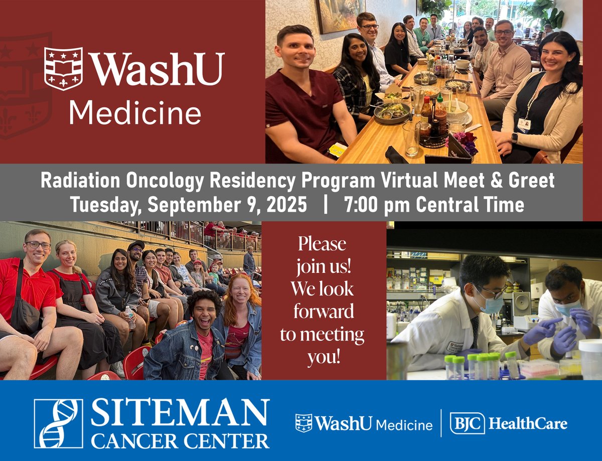 If you are a #MATCH2026 participant, SAVE THE DATE to join our #radonc residents in a virtual Meet &amp; Greet - Tues, Sept 9, 2025. They look forward to meeting you and answering your questions! 
Sign up: bit.ly/4lgRJnQ