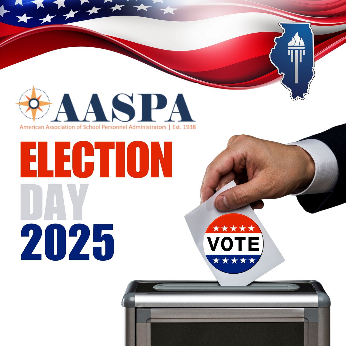 🇺🇸 If you have not voted yet, today is the last day to vote for #AASPA President and other key positions!  Check you 📬 email for the link to 🗳️ vote.  #ILHRLeaders @MShroeder6