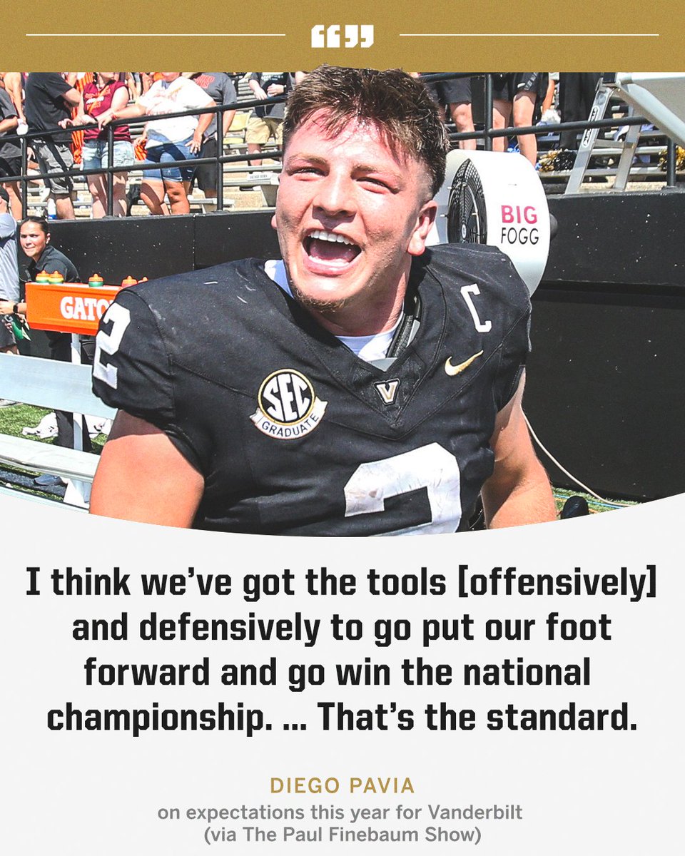 Diego Pavia says Vanderbilt is coming for it all this season 🏆 👀 

(via <a href="/finebaum/">Paul Finebaum</a>)