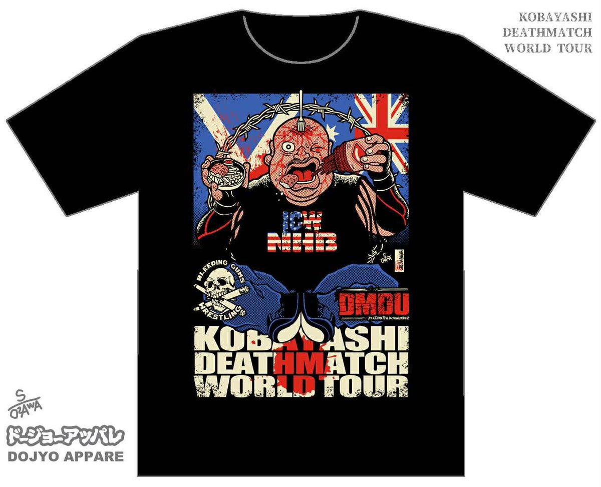 ABDULLAH KOBYASHI ICW NHB x DMDU x BGW WORLD TOUR T SHIRT!! 

Designed by the 
🐐 SEI OZAWA! 

These shirts will also be available in person in Australia &amp; Scotland but GUARANTEE YOUR SIZE NOW!! 

SAVE ON SHIPPING! 

USA 🇺🇸 ORDERS - 
icwnoholdsbarred.com/product/abdull…

AUSTRALIA 🇦🇺 ORDERS -