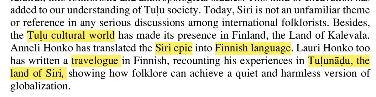 nishantr's tweet photo. The late #Finnish Folklorist Lauri Honko, who led the team that undertook the first major textualisation of the great #Tulu oral Epic of Siri, had even written a travelogue in the Finnish language recounting his experience in #Tulunāḍ, the land of #siri

#pāḍdana https://t.co/LMwKh3hWH8