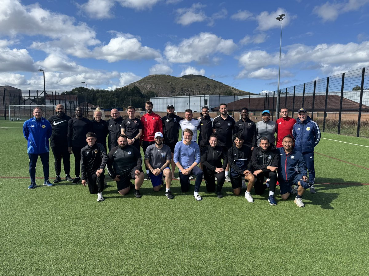Scott_Noble26's tweet photo. Great few days on the pitch at @PM_Pitches for the UEFA C Licence. Credit to candidates for their flexibility in overcoming Storm Floris on Monday, and for top-class delivery. Good luck on your coaching journeys and safe travels across the country and globe! #ScottishFACoachEd https://t.co/y3scO0Lc7E