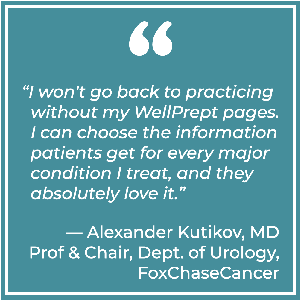 WellPrept (@wellprept) on Twitter photo Like mobile phones and indoor plumbing, WellPrept is one of those things that, once you have it, you wonder how you lived without it.
Fixing the patient experience fixes everything.
<a href="/uretericbud/">Alexander Kutikov MD</a> Like mobile phones and indoor plumbing, WellPrept is one of those things that, once you have it, you wonder how you lived without it.
Fixing the patient experience fixes everything.
<a href="/uretericbud/">Alexander Kutikov MD</a>