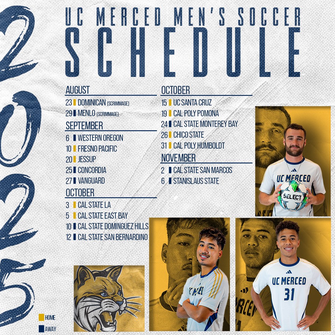 UC Merced Bobcats (@ucmercedbobcats) on Twitter photo Pumped for our first season of NCAA Division II competition!
Can't wait to see Bobcat Nation cheering on <a href="/UCMercedMSOC/">UC Merced Men’s Soccer</a> at Bobcat Field!
More info: ucm.edu/ur4n49
Full schedule: ucm.edu/53ezo2 Pumped for our first season of NCAA Division II competition!
Can't wait to see Bobcat Nation cheering on <a href="/UCMercedMSOC/">UC Merced Men’s Soccer</a> at Bobcat Field!
More info: ucm.edu/ur4n49
Full schedule: ucm.edu/53ezo2