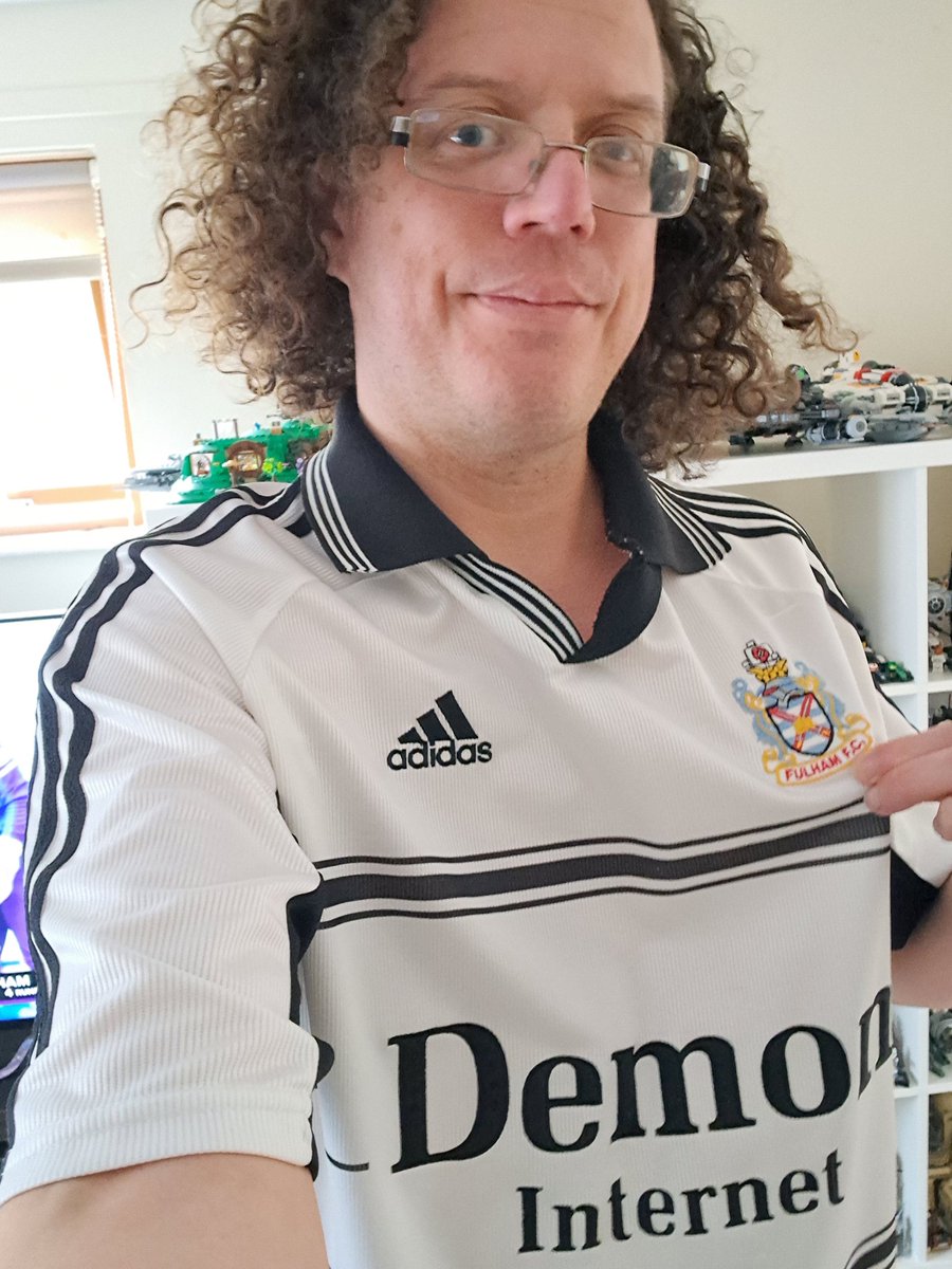 It may not be the lime green away shirt but found this gem in the wardrobe. Still fits &amp; in great condition! <a href="/FulhamFC/">Fulham Football Club</a> #FFC #signingspleas!!