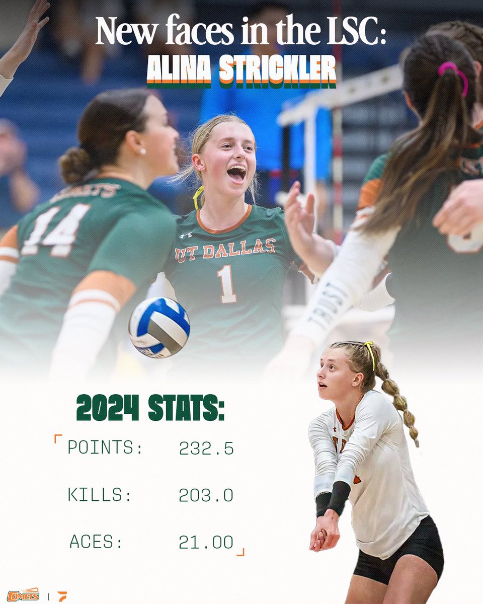 FloCollege | Volleyball (@flocollegevb) on Twitter photo Welcome to the LSC, Alina Strickler ๐ฅ๐
UTD has joined the Lone Star Conference. And that means their 2024 standout freshman also joins the party. She led the comets in points & kills with 232.5 & 203 ๐๐
#LSCVB | <a href="/LoneStarConf/">Lone Star Conference</a> | <a href="/UTDCOMETSPORTS/">UTD Comets</a> Welcome to the LSC, Alina Strickler ๐ฅ๐
UTD has joined the Lone Star Conference. And that means their 2024 standout freshman also joins the party. She led the comets in points & kills with 232.5 & 203 ๐๐
#LSCVB | <a href="/LoneStarConf/">Lone Star Conference</a> | <a href="/UTDCOMETSPORTS/">UTD Comets</a>
