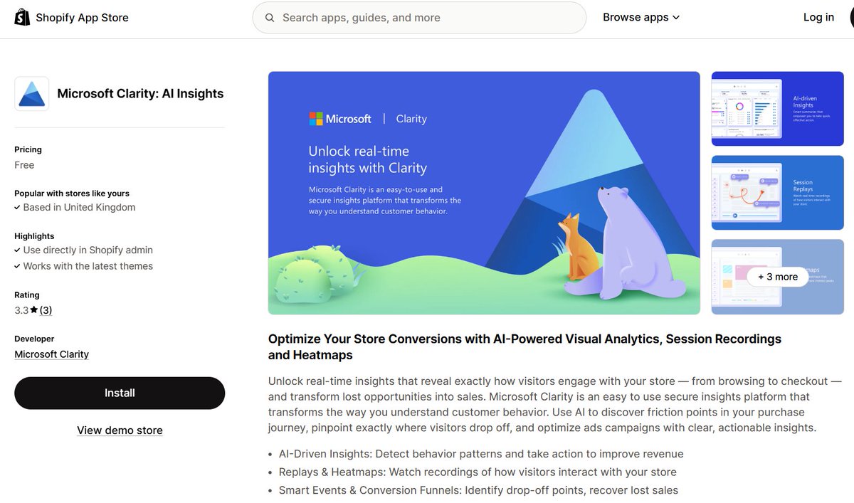 Microsoft Clarity Shopify App is now available.