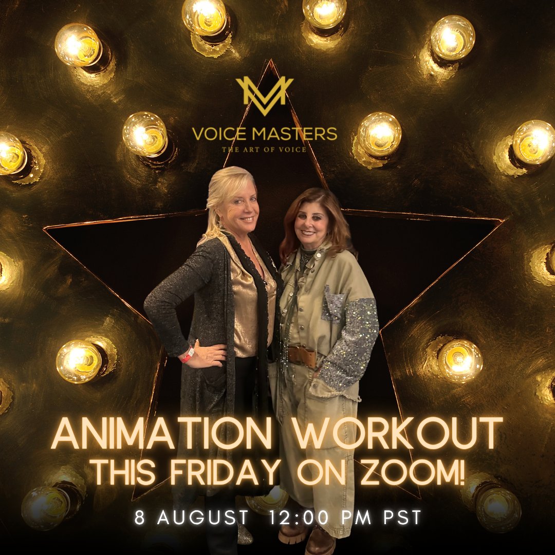 VOMasters's tweet image. 🎙️ Be an Animation VO Star THIS Friday! 🌟
🗓️ Friday | ⏰ 12–1pm PST
📍 Zoom | 🎤 First come, first served to perform!
🎭 Bring your animation A-game and get ready to shine.
🖱️ Grab your spot: bit.ly/TALESFROMTHEBO…
#VoiceOver #AnimationVO #WorkoutRoom #FreeVOCoaching