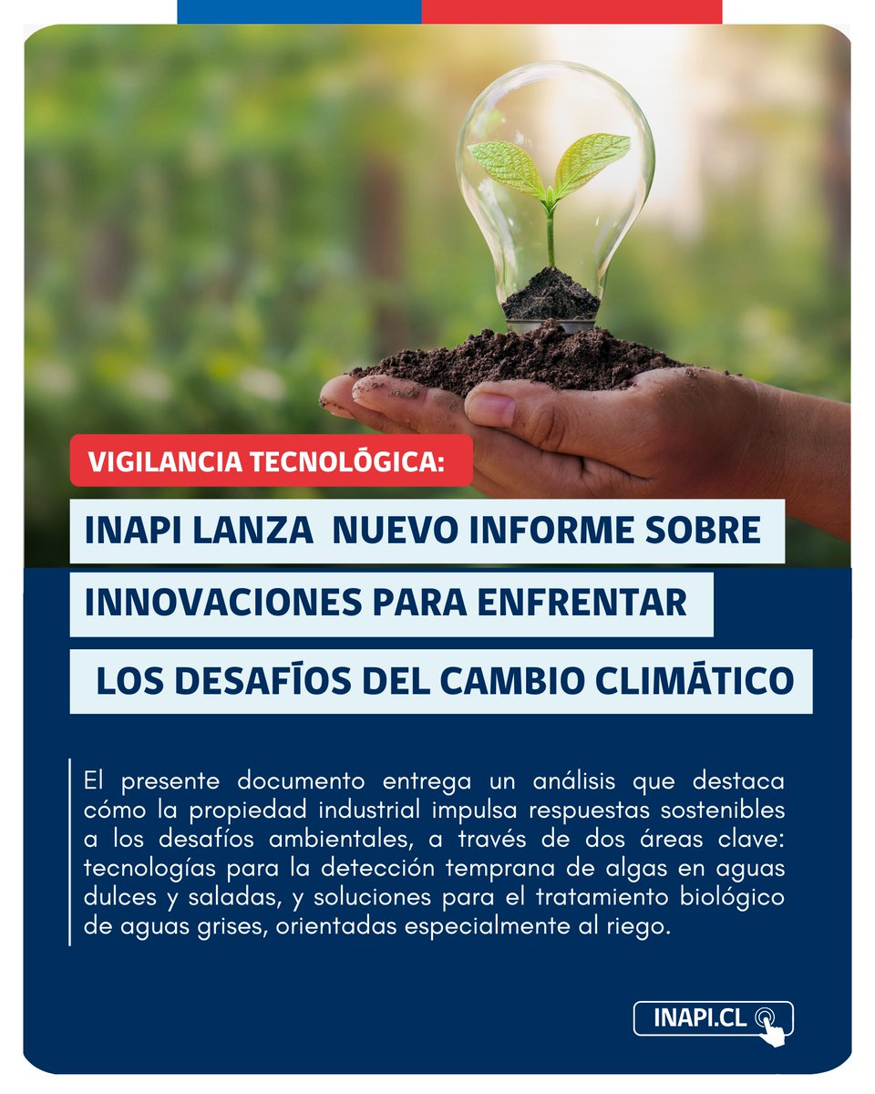 🌍 ¡La tecnología también lucha contra el cambio climático!  Descubre cómo la propiedad industrial impulsa soluciones frente a esta urgencia global.

Revisa el informe completo aquí: inapi.cl/docs/default-s…