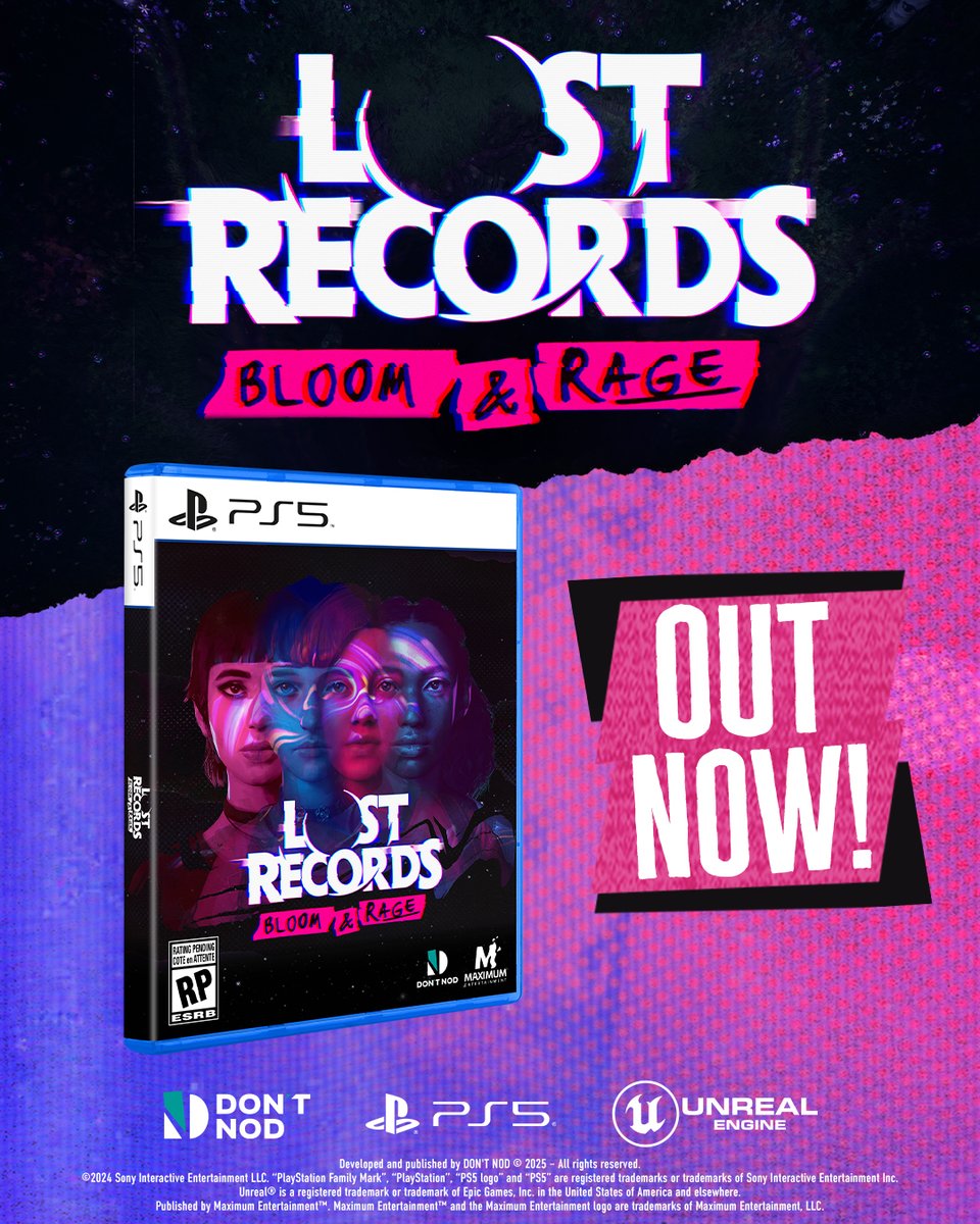 Lost Records Games (@playlostrecords) on Twitter photo The physical edition of Lost Records: Bloom & Rage is officially out for PS5 TODAY!
Bring home the mystery, the music, and the memories….
Now available at retailers everywhere thanks to <a href="/MaxEnt_Retail/">Maximum Entertainment Retail</a> 💜
Ready to play, display, or gift? bit.ly/lost-records-p… The physical edition of Lost Records: Bloom & Rage is officially out for PS5 TODAY!
Bring home the mystery, the music, and the memories….
Now available at retailers everywhere thanks to <a href="/MaxEnt_Retail/">Maximum Entertainment Retail</a> 💜
Ready to play, display, or gift? bit.ly/lost-records-p…