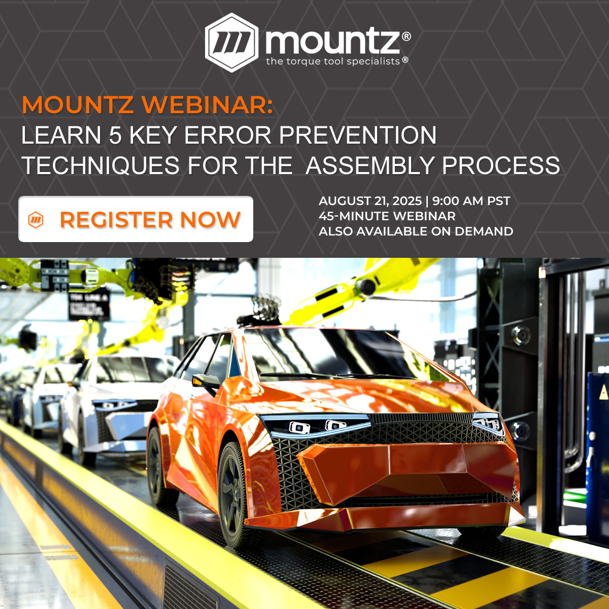 mountztorque's tweet photo. Don't forget to sign up for our webinar this month! Mountz Product Specialist David Cash will walk through 5 key techniques to help reduce fastening errors and boost assembly quality.
🔗 https://t.co/OMHLBpiWy9

#manufacturing #assembly #qualitycontrol #errorproofing https://t.co/PST5LKPIRt
