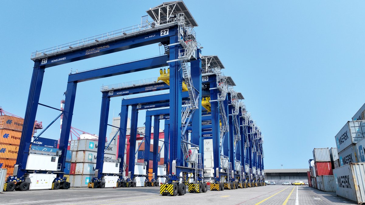 🔧 7 nouveaux portiques de parc RTG pour renforcer les capacités de #CongoTerminal !