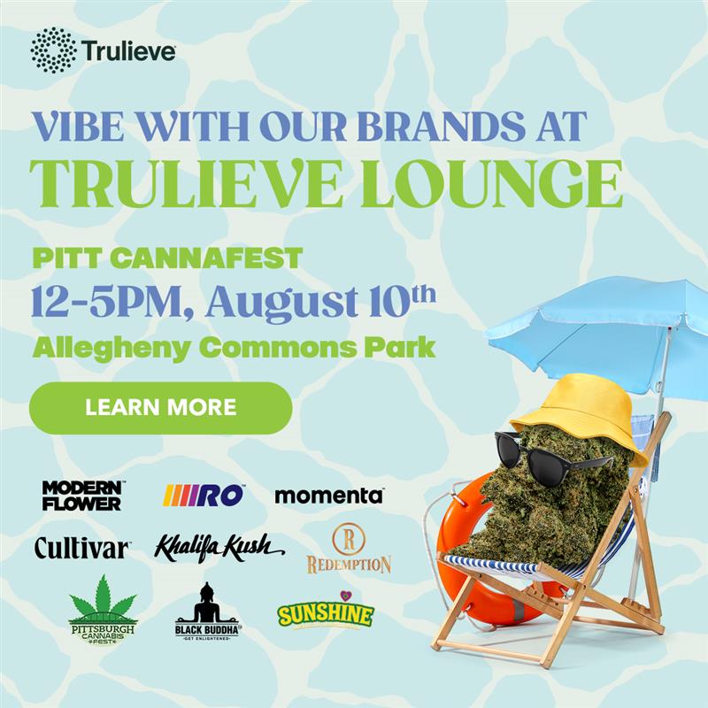 Join us on SUNDAY 12–5 PM🥳 at Allegheny Commons Park for an elevated experience at the Trulieve Lounge.
.
😎 Chill under the sun and grab some swag from your fave brands like @ModernFlower <a href="/RO_letsroll/">Roll One</a>  <a href="/khalifakush/">Khalifa Kush</a> <a href="/SunshineCannab2/">Sunshine Cannabis</a> <a href="/redemptioncanna/">Redemption Cannabis</a> <a href="/blkbuddhacanna/">BlackBuddhaCannabis</a> and more!