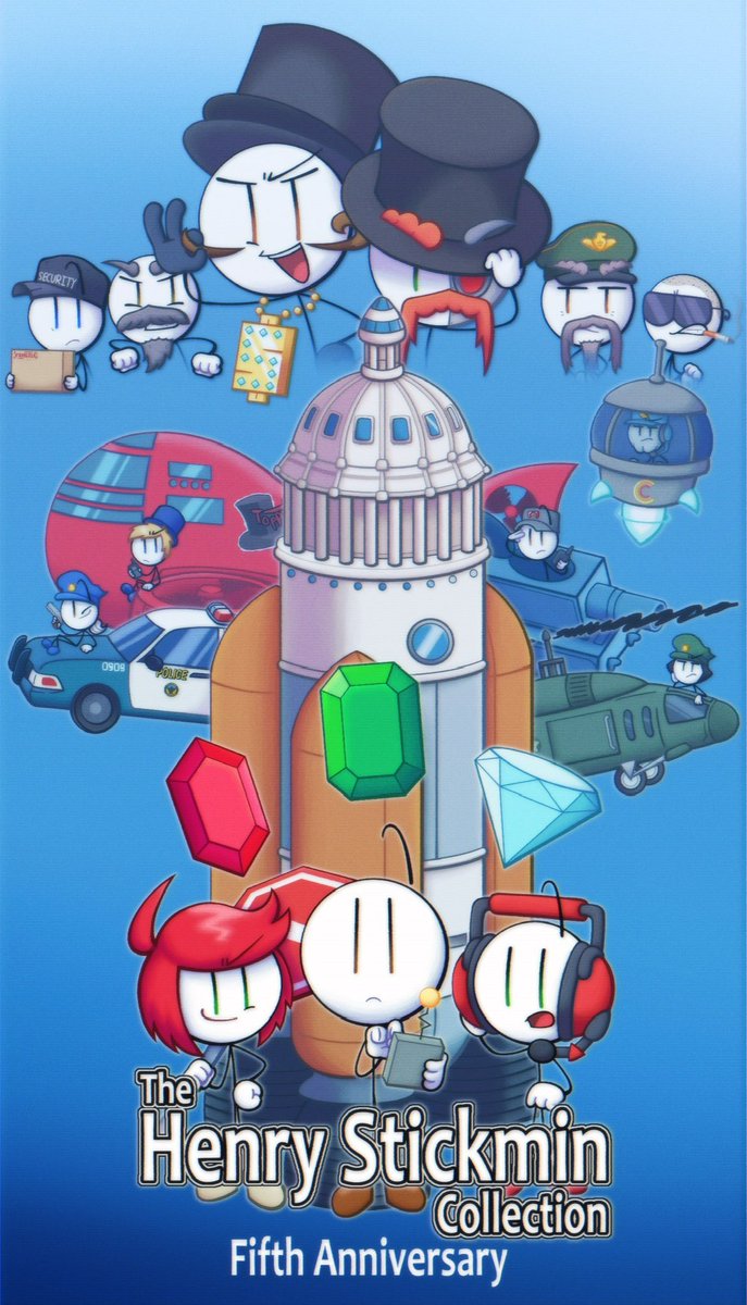 Nebbuwu's tweet image. Happy 5th Anniversary to The Henry Stickmin Collection!! To celebrate, here's a redraw of the Steam poster, also a redraw of my 3rd Anniversary art!! Can't believe it's been half a decade now, huh?
#HenryStickmin #HenryStickminFanArt #THSC #Art #FanArt