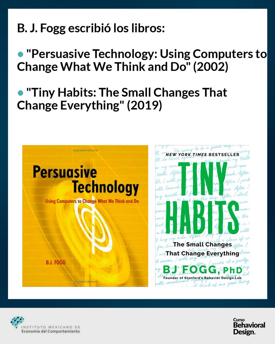 ecomportamiento's tweet image. 🎉 ¡Feliz cumpleaños, B. J. Fogg! 🎂

Hoy celebramos a uno de los grandes pioneros en el estudio del comportamiento humano. B. J. Fogg.

📢 Su enfoque ha sido clave para miles de personas, organizaciones y productos que buscan generar cambios reales.

#BJFogg #BehavioralDesign