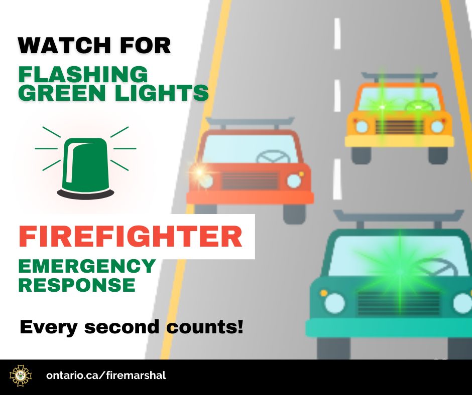 LakeofBaysTwp's tweet image. 🚒💚See green flashing lights? That’s a volunteer firefighter heading to an emergency.

When safe, please pull over and let them pass.
Thanks for supporting our volunteer heroes! 👨‍🚒👩‍🚒