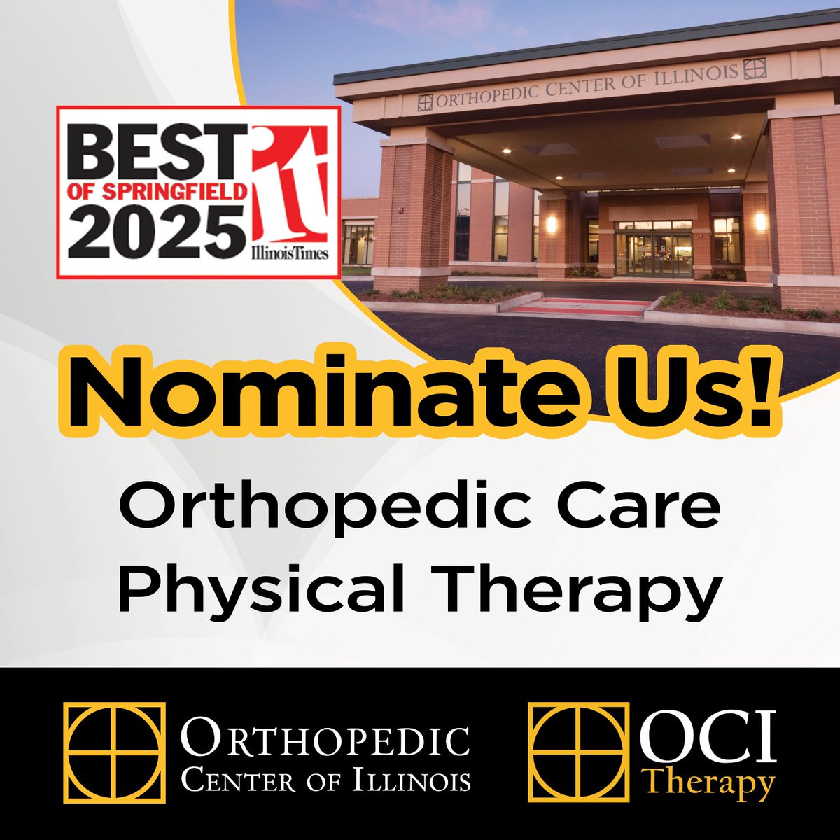 Nominations are now open for the <a href="/ILTimes/">Illinois Times</a> Best of Springfield Awards! 🏆 You can submit your nominations through August 18 at illinoistimes.com/bestofspringfi….

We appreciate your support! 💛