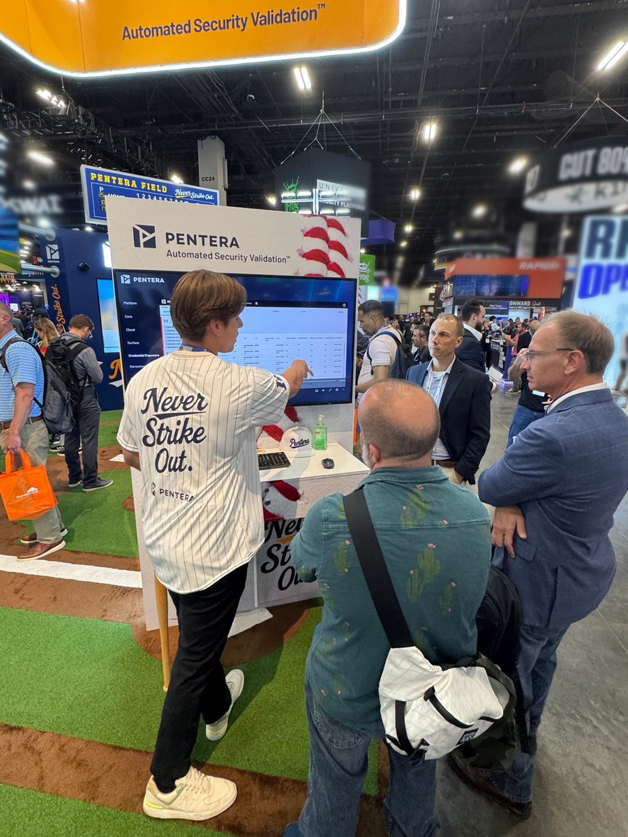 ⚾ Day 2 at #PenteraField and we’re in full swing.

Cloud misconfigs? Flagged.
 Ransomware paths? Validated.
 Credentials? Exposed—and tested.

Visitors are stepping up for live demos + scratch-card wins.
 Still time to score your Pentera trading cards 🃏

#BHUSA