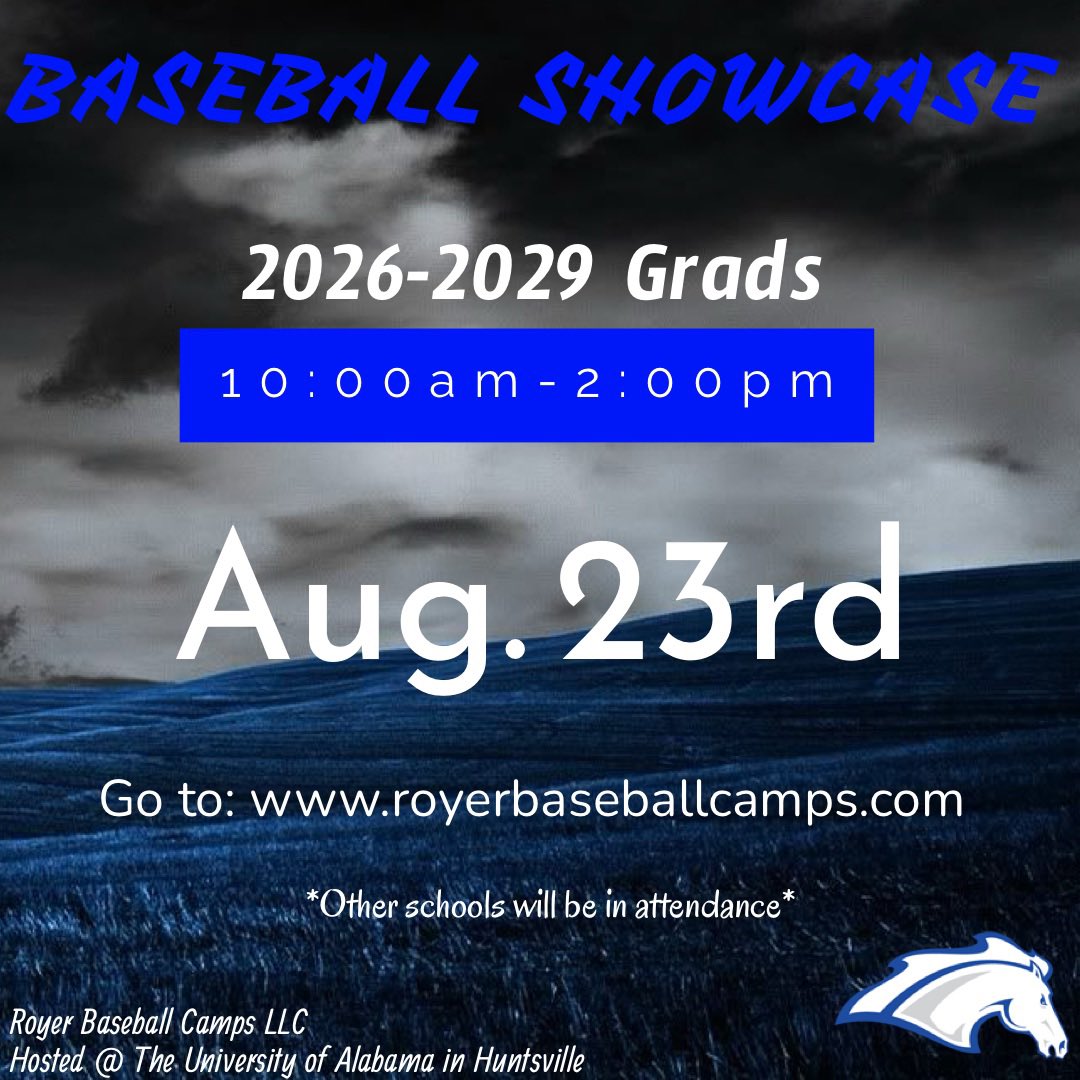 UAH Baseball (@uah_bsb) on Twitter photo 🚨REMINDER 🚨UAH will be hosting a Prospect Showcase on Aug. 23rd at Charger Park on campus! If you are interested or have any questions, please email bjh0026@uah.edu. To sign up go to: royerbaseballcamps.com 🚨REMINDER 🚨UAH will be hosting a Prospect Showcase on Aug. 23rd at Charger Park on campus! If you are interested or have any questions, please email bjh0026@uah.edu. To sign up go to: royerbaseballcamps.com