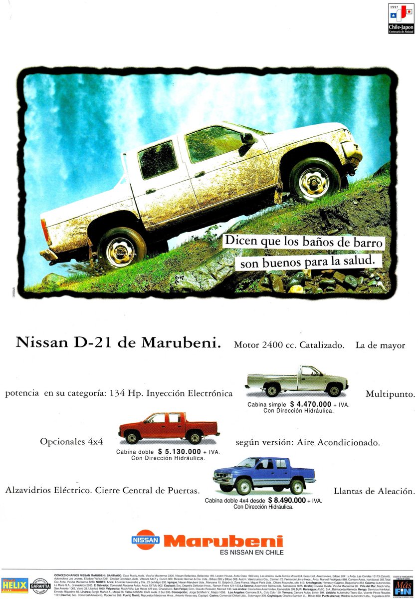 Nissan D21 2.4L Chile 1997, año en que se comercializan en el país 3.393 unidades.

+ info facebook.com/photo?fbid=133…

#nissand21 #nissanpickup #d21crewcab <a href="/NissanLATAM/">Nissan LATAM</a> <a href="/RiveraNotario/">RiveraNotario 🇨🇱💙💛</a> <a href="/NissanCL/">Nissan Chile</a>