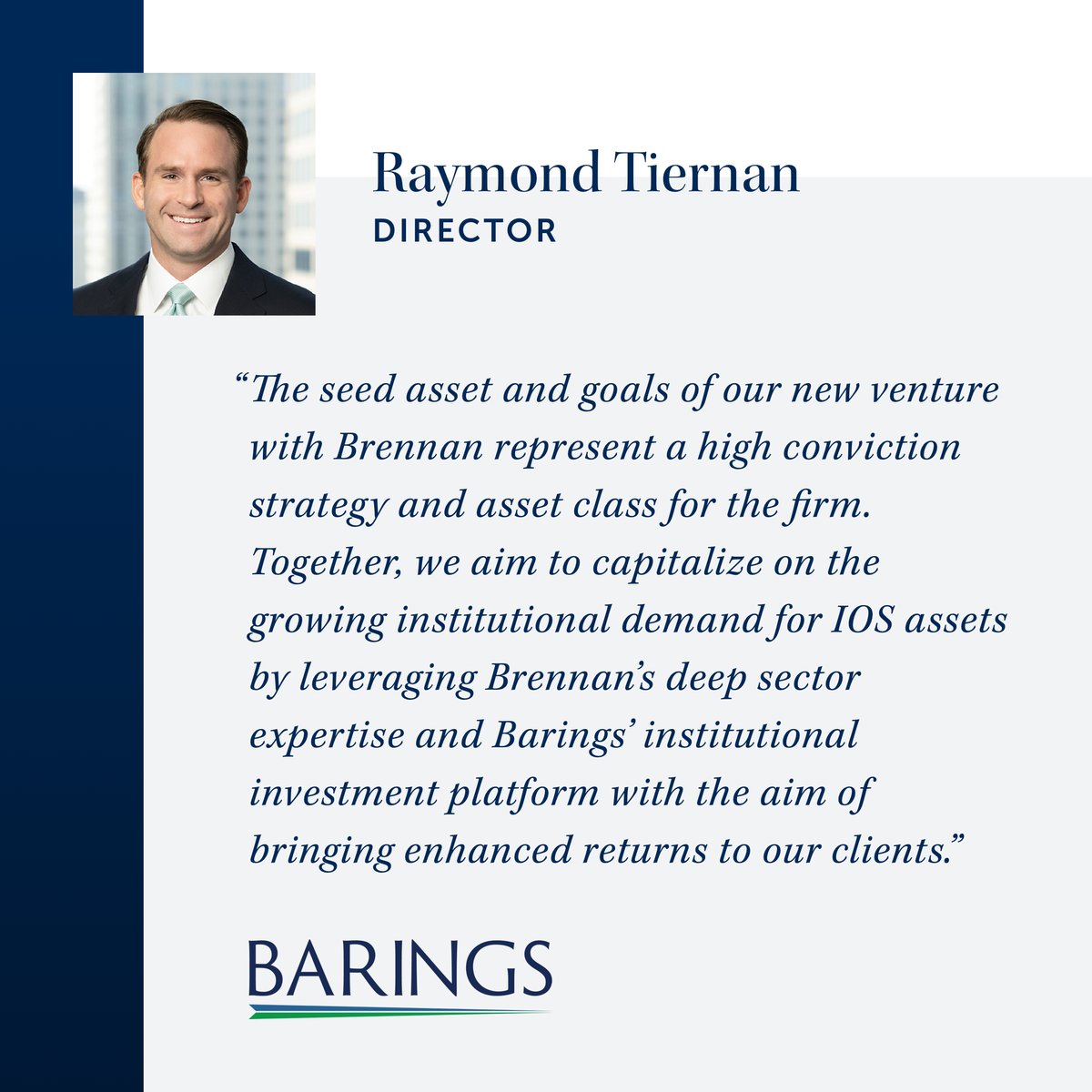 Barings announced today that it has formed a programmatic joint venture with Brennan Investment Group (Brennan), to acquire an initial $150 million in Industrial Outdoor Storage (IOS) assets.

Learn more: ow.ly/ZVKt50WAXOH
