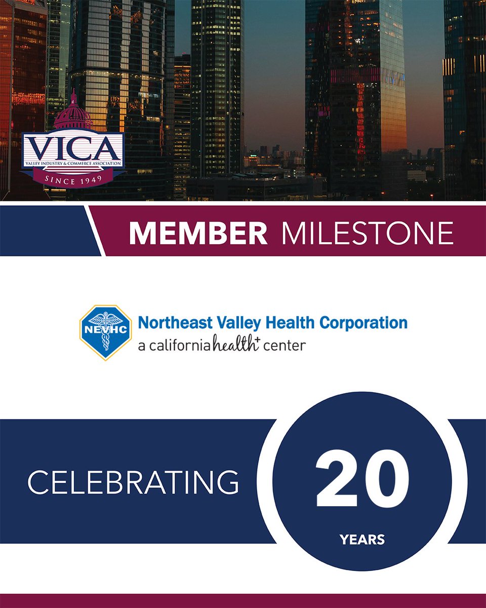 Join us in celebrating a 20 year member milestone!

Northeast Valley Health Corporation’s mission is to provide quality, safe and comprehensive primary health care to medically underserved residents of LA County, particularly in the San Fernando and Santa Clarita valleys.