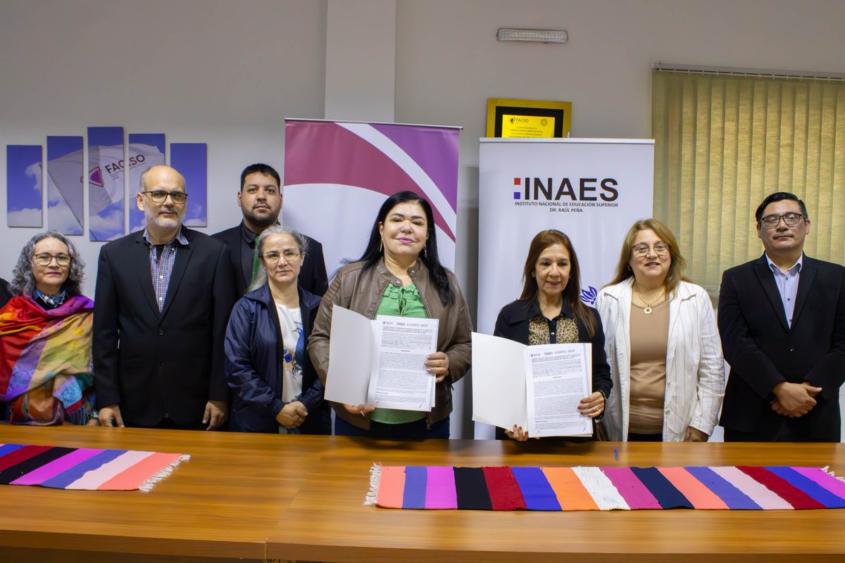 La (FACSO-UNA) y el  <a href="/inaespy_tw/">Inst. Nacional de Educación Superior</a>  suscribieron un convenio marco de cooperación interinstitucional este jueves 7 de agosto, en la Sala del Consejo Directivo de la FACSO.
facebook.com/FACSO.UNA.Py/p…