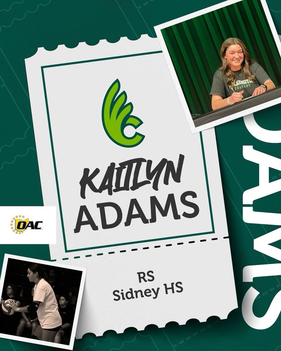 Join us in welcoming RS, Kaitlyn Adams from DeGraff, Ohio! She will be majoring in Agriculture. WCVB is excited to have you, Kaitlyn! 🤩🏐💚