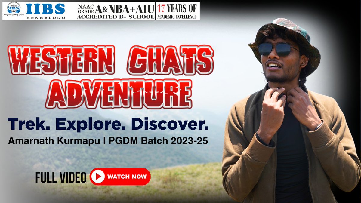 iibsonline's tweet image. Western Ghats Adventure | Trek. Explore. Discover. | Amarnath Kurmapu | PGDM Batch 2023-25  youtu.be/H0LJ44m65zs

#AdventureLearning #WesternGhats #CoorgTrek #BeyondBooks #PGDMJourney #IIBSLife #StudentDiaries #NatureExploration #LearnBeyondLimits