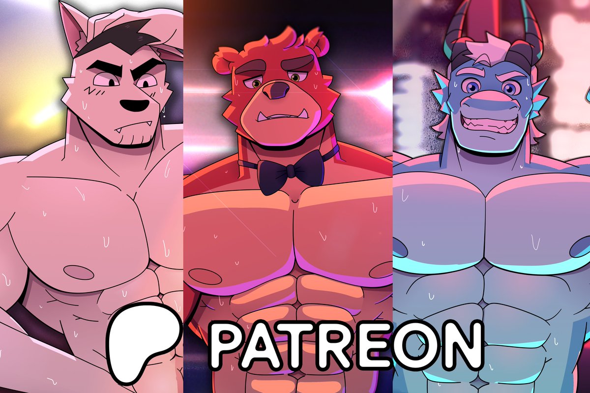 All 3 are finally here—Ryan, Finn, and Vlad 🍆💦
Strong, curious, and dominant... who's your pick?
Check out the full spicy collage &amp; vote your fave 
Become a member to see it 🔞
👉patreon.com/posts/all-3-ar… 
#NSFW #Bara #Yaoi #FurryArt #PatreonExclusive #furry #bear #dragon #Wolf