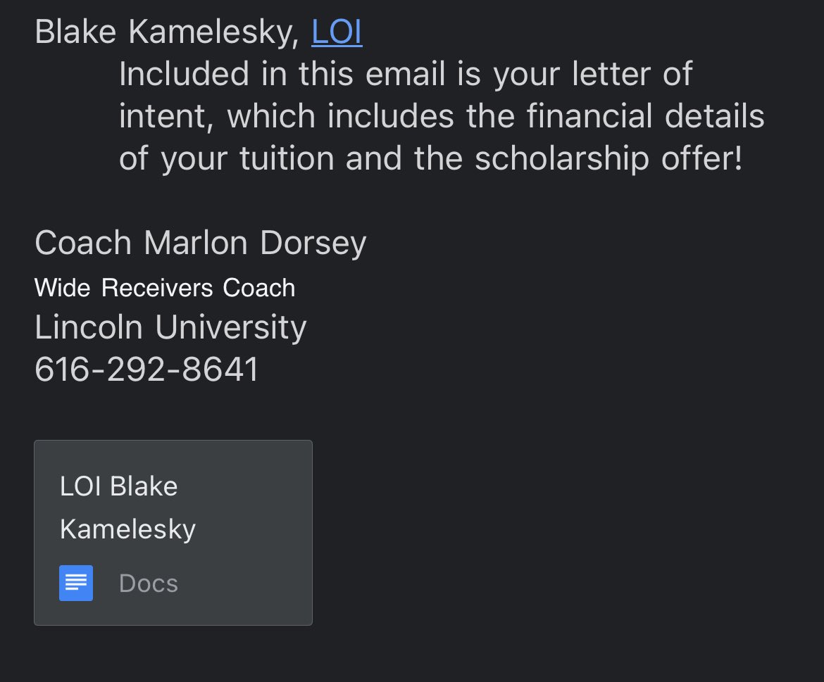 Blake Kamelesky (@bkamelesky) on Twitter photo After a call with <a href="/CoachDorsey07/">Coach Dorsey</a> I am Blessed to have received my first d2 offer from Lincoln University! After a call with <a href="/CoachDorsey07/">Coach Dorsey</a> I am Blessed to have received my first d2 offer from Lincoln University!
