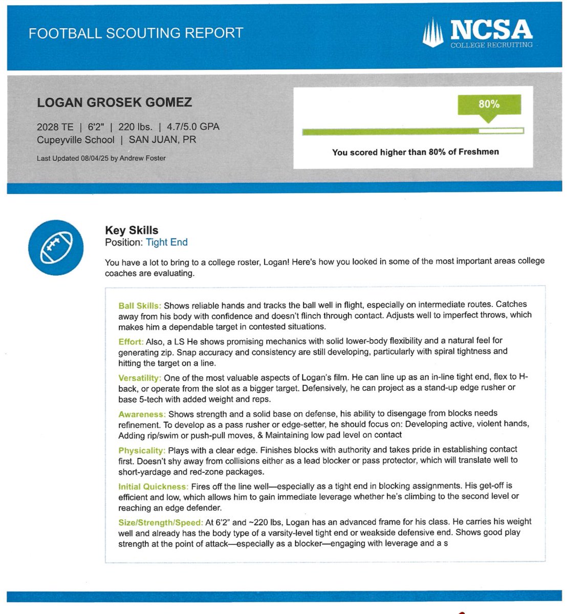 Logan Grosek Gomez ๐บ๐ธ๐ต๐ท (@logangrosek) on Twitter photo Thank you <a href="/DFO_AJ/">Andrew Foster Jr.</a> & <a href="/NCSA_Football/">NCSA_Football</a> for an excellent scouting report! I especially appreciate the critique on my defensive technique, it gives me something to work on. <a href="/jkowalczyk16/">Josh Kowalczyk</a> <a href="/CoachJanecek/">Tim Janecek</a> <a href="/coach_smcgowan/">Sean McGowan</a> <a href="/_CoachDiaz/">Coach Jacob Diaz ๐จ๐บ ๐ฒ๐ฝ</a> <a href="/bbubna/">Brian Bubna</a> <a href="/CoachCrevani/">Stephen Crevani</a> <a href="/_OrtizTorres/">Coach Chris Ortiz-Torres</a> <a href="/BrunkDenis/">Denis Brunk</a> <a href="/SVerbit/">Stephen Verbit</a> Thank you <a href="/DFO_AJ/">Andrew Foster Jr.</a> & <a href="/NCSA_Football/">NCSA_Football</a> for an excellent scouting report! I especially appreciate the critique on my defensive technique, it gives me something to work on. <a href="/jkowalczyk16/">Josh Kowalczyk</a> <a href="/CoachJanecek/">Tim Janecek</a> <a href="/coach_smcgowan/">Sean McGowan</a> <a href="/_CoachDiaz/">Coach Jacob Diaz ๐จ๐บ ๐ฒ๐ฝ</a> <a href="/bbubna/">Brian Bubna</a> <a href="/CoachCrevani/">Stephen Crevani</a> <a href="/_OrtizTorres/">Coach Chris Ortiz-Torres</a> <a href="/BrunkDenis/">Denis Brunk</a> <a href="/SVerbit/">Stephen Verbit</a>