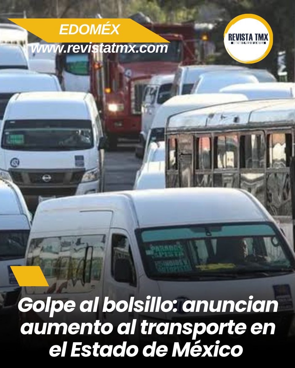 💸 Golpe al bolsillo: anuncian aumento al transporte público en el #EstadoDeMéxico 

🚐 #EdoMéx.- El Gobierno del Estado de México confirmó que subirá la tarifa del #transporte #público, pese a que millones de personas dependen de este servicio todos los días para llegar a sus