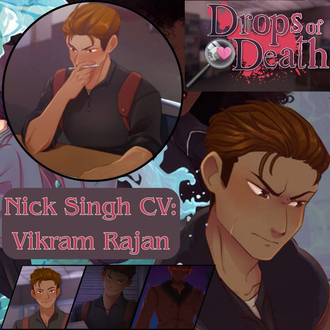 ROLE ANNOUCEMENT 🔎

"I'm afraid it's too late for that now..."  

Excited to announce that I am the voice of Nick Singh in Drops of Death!

Thank you so much to <a href="/SnowhavenStudio/">Snowhaven Studios - Drops of Death 💀💔</a> and Kristi for having me on for such an interesting and fun game!

Game is ready to play right now!
